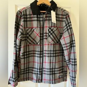 WeSC Men's Liam Plaid Fleece-Lined Full-Zip Shirt Jacket